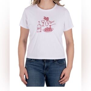 State of Mine Graphic Baby Tee White T-Shirt